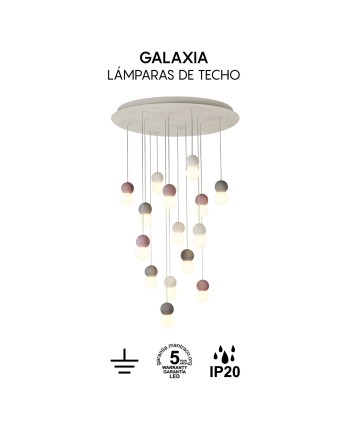 GALAXIA * LÁMPARA CON 15 COLGANTES REDONDOS VARIADOS